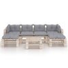 vidaXL Set Divani da Giardino Pallet 7 pz con Cuscini in Legno di Pino