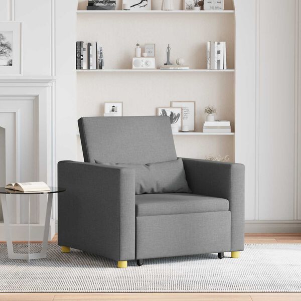 vidaXL Divano letto estraibile singolo Grigio scuro 90 x 165 x 87 cm