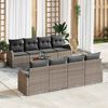 vidaXL Set Divano da Giardino con cuscino 9 pcs Grigio polyrattan