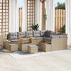 vidaXL Set Divano da Giardino con cuscino 12 pcs Beige Poly Rattan
