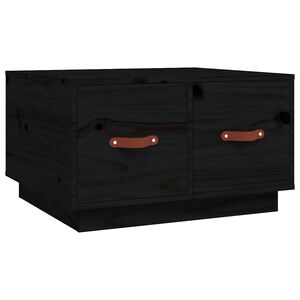 vidaXL Tavolino da Salotto Nero 60x53x35 cm Legno Massello di Pino