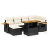 vidaXL Set Divani da Giardino con Cuscini 7pz Nero Polyrattan