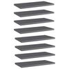 vidaXL Ripiani per Libreria 8pz Grigio Lucido 40x20x1,5cm Multistrato