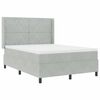 vidaXL Letto a molle con testiera Grigio chiaro 140 x 200 cm Velluto