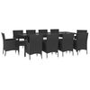 vidaXL Set da Pranzo da Giardino 11 pz con Cuscini in Polyrattan Nero