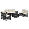 vidaXL Set Divano da Giardino 8 pz Nero polyrattan
