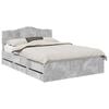vidaXL Struttura del letto con cassetto Grigio cemento 140 x 190 cm