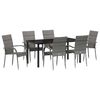 vidaXL Set da Pranzo per Giardino 7 pcs Grigio