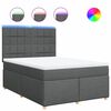 vidaXL Giroletto a Molle con Materasso Grigio Scuro 140x190 cm Tessuto