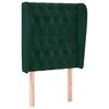 vidaXL Testiera ad Orecchio Verde Scuro 83x23x118/128 cm in Velluto