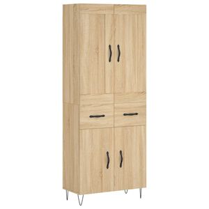 vidaXL Credenza Rovere Sonoma 69,5x34x180 cm in Legno Multistrato