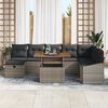 vidaXL Set Divano da Giardino con cuscino 9 pcs Grigio polyrattan