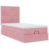 vidaXL Struttura Letto Pouf con Materassi Rosa 100x200 cm Velluto