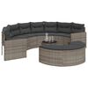 vidaXL Set Divani da Giardino Semicircolare 3 pz in Polyrattan Grigio