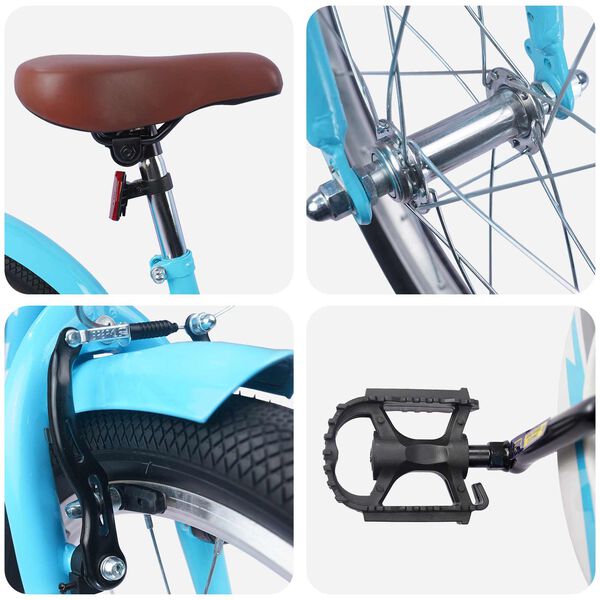 vidaXL Bicicletta per Bambini 18 Pollici per 5-7 anni Blu Chiaro