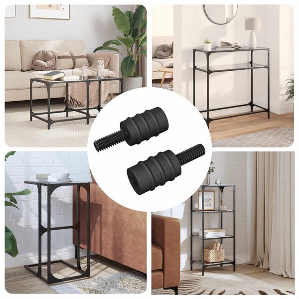 vidaXL Vite di Standoff 2 pcs Nero M4 Gomma e Acciaio