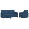 vidaXL Set di Divani con Storage 2 pz Blu Poliestere