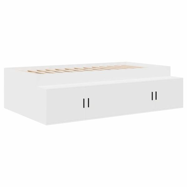 vidaXL Struttura del letto Bianco 100 x 200 cm Legno multistrato