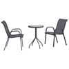 vidaXL Set Bistro da Giardino 3 pz Grigio Acciaio