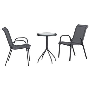 vidaXL Set Bistro da Giardino 3 pz Grigio Acciaio