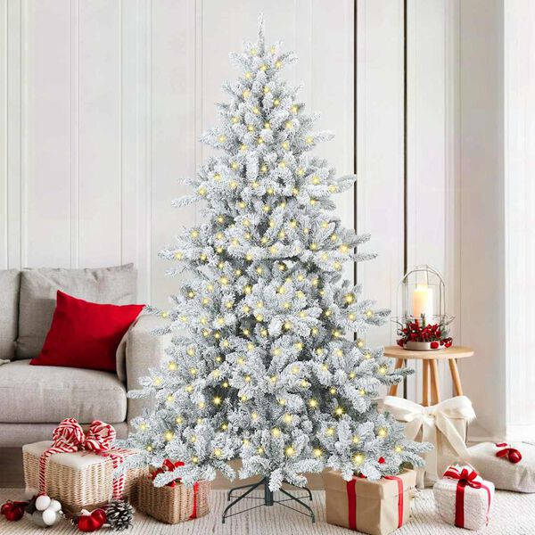 vidaXL Albero di Natale Artificiale con Rami Pieghevoli Bianco 180 cm