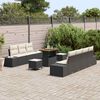 vidaXL Set Divano da Giardino con cuscino 10 pcs Nero polyrattan