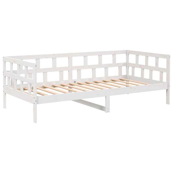 vidaXL Dormeuse Bianca in Legno Massello di Pino 90x200 cm
