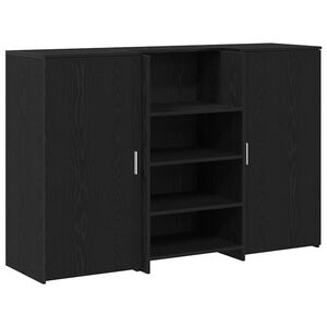 vidaXL Banco Reception Rovere Nero 155x50x103,5 cm Legno Multistrato