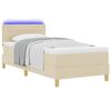 vidaXL Letto a Sorgente LED con materasso Crema 90 x 200 cm Tessuto