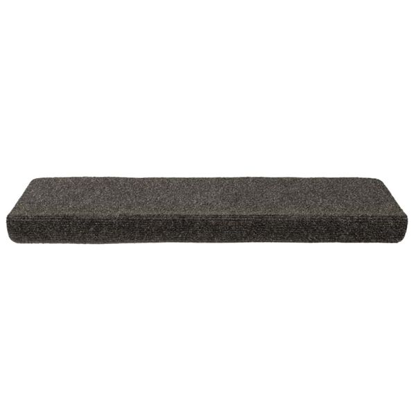 vidaXL Tappetini per scale autoadesivi 15 pz 65x21x4 cm Antracite Bordo rettangolare