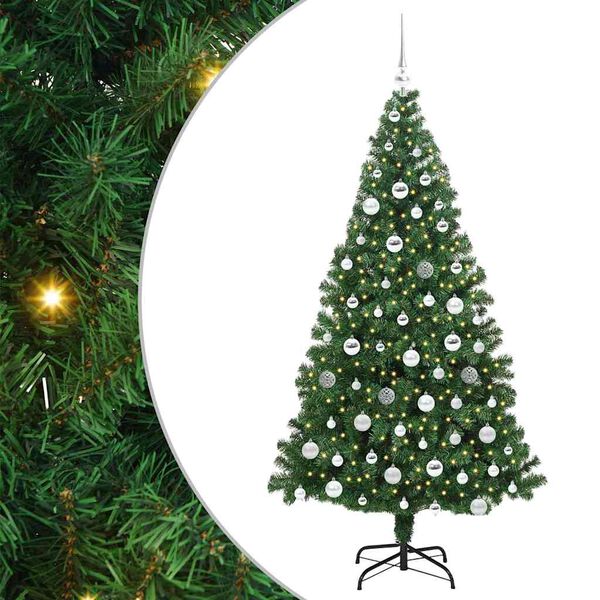 vidaXL Albero di Natale artificiale con 300 LED Verde 180 cm