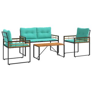 vidaXL Set di Mobili da Esterno con cuscino 4 pcs Turchese