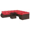 vidaXL Set Divani da Giardino 11 pz con Cuscini Marrone in Polyrattan