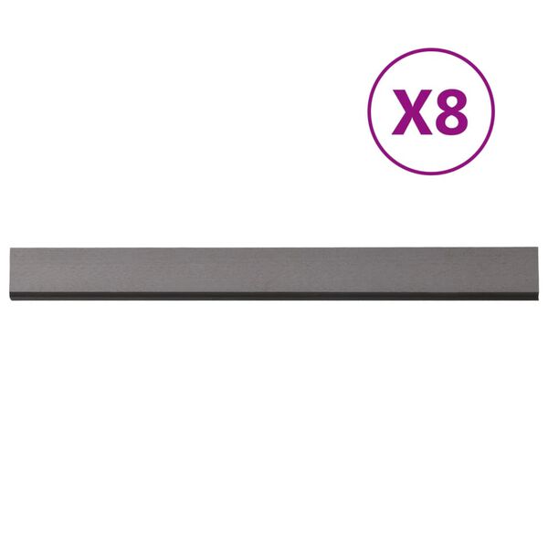 vidaXL Pannelli di Rivestimento per Parete 8 pz Grigio 170x15 cm WPC