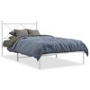 vidaXL Giroletto con Testiera Metallo Bianco 100x190 cm