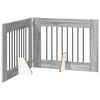 vidaXL Cancello per cani pieghevole con supporti 2 pcs Grigio Sonoma