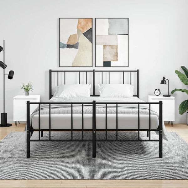 vidaXL Comodini 2 pz Bianchi 40x30x50 cm in Legno Multistrato