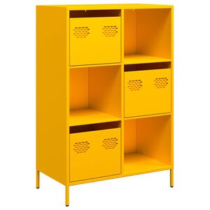vidaXL Credenza Giallo Senape 68x39x103,5 cm in Acciaio