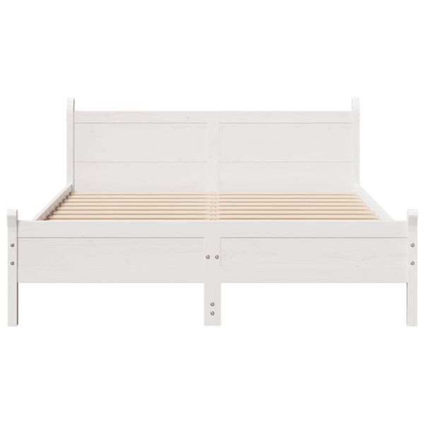vidaXL Letto senza Materasso Bianco 120x190 cm Legno Massello di Pino