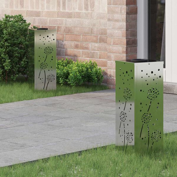 vidaXL Faro LED solare per sentieri 2 pcs Zincato Zincato