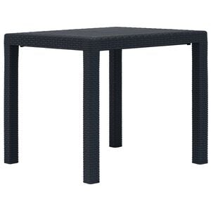 vidaXL Tavolo da Giardino Antracite 79x79x72 cm Plastica Stile Rattan