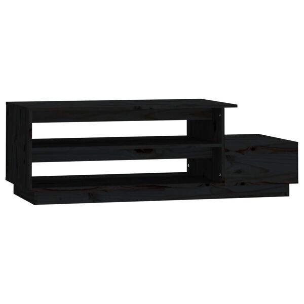 vidaXL Tavolino da Salotto Nero 120x50x40,5 cm Legno Massello di Pino