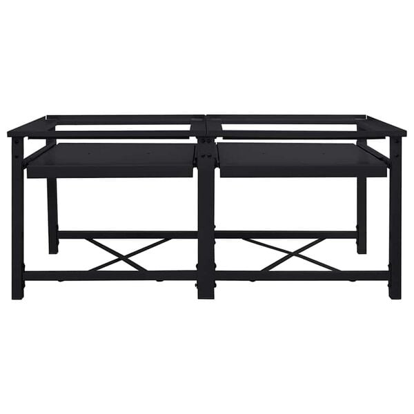 vidaXL Pedestallo per Lavatrice 2 pcs Nero 120 x 56 x 52 cm Acciaio