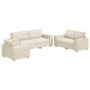 vidaXL Set di divani 3 pz Beige Tessuto misto lino