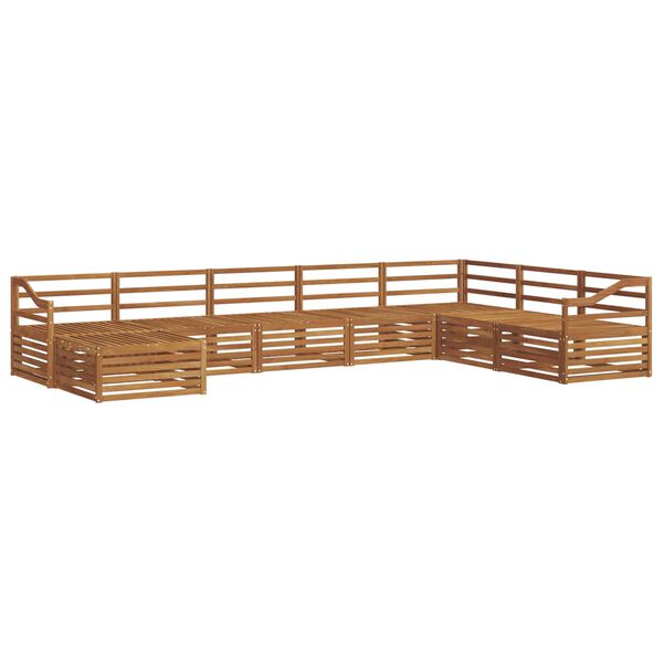 vidaXL Set divani 8 pcs Naturale Legno di Acacia Massello