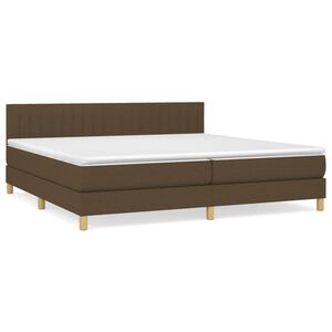 vidaXL Giroletto a Molle con Materasso Marrone Scuro 200x200cm Tessuto