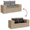 vidaXL Set Divano da Giardino 3 pz con Cuscini Beige in Polyrattan