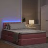 vidaXL Letto con contenitore e LED con led Rosa 120 x 200 cm Velluto