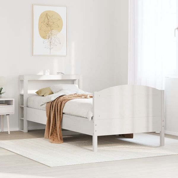 vidaXL Letto senza Materasso Bianco 90x200 cm Legno Massello di Pino