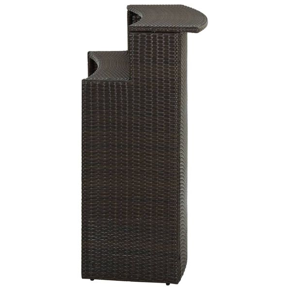 vidaXL Tavolo da Bar per Esterni Marrone 120x55x110 cm in Polyrattan